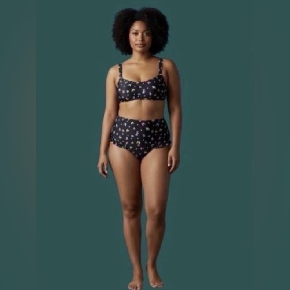 Salt & Cove 2 PC Banded High-Waist Bikini Size 16/18